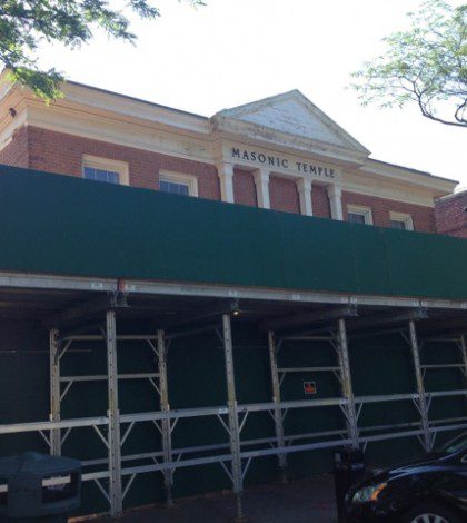 IMG_3206 The building project at 11 South Main will being with the demolition of the Masonic Temple. Photo credit: Ronni Newton