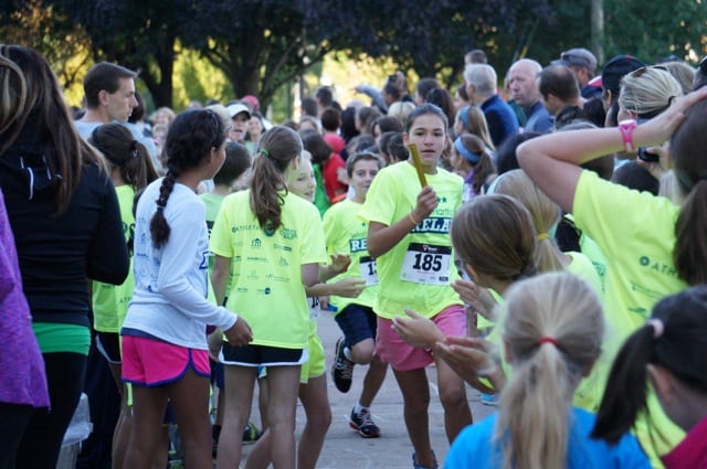Runners in the kids relay portion of the 2014 West Hartford Relay transition runners. Photo credit: Ronni Newton.