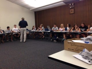 Fall sports captains attend leadership training prior to the start of the season. Submitted photo.