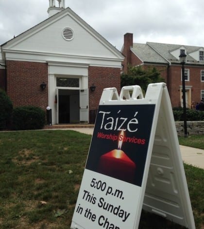 taizesign Taize sign, First Church.