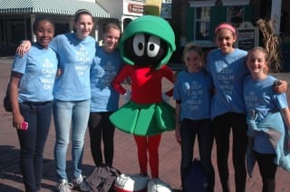 Natalie Wright (Jack's sister) with some friends and a Six Flags character at the 2013 Walk to Cure DIabetes. Submitted photo.