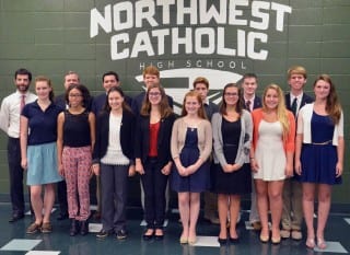 New and current members of the NWC Chapter of the Tri-M Music Honor Society. Submitted photo.