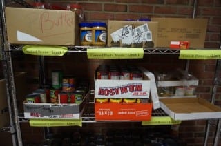 The self-select Food Pantry is open on Wednesday mornings, and eligible residents can use it once a month. Photo credit: Ronni Newton