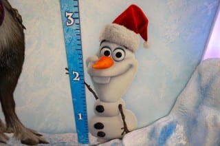 KIds can see how they 'meaure up' to Olaf. Disney's 'Frozen' is the theme of Westfarm's holiday Ice Palace in Center Court. Photo credit: Ronni Newton