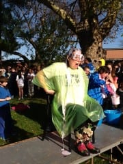 King Philip Middle School teacher Katherine Pearson reacts to being slimed.​Submitted photo