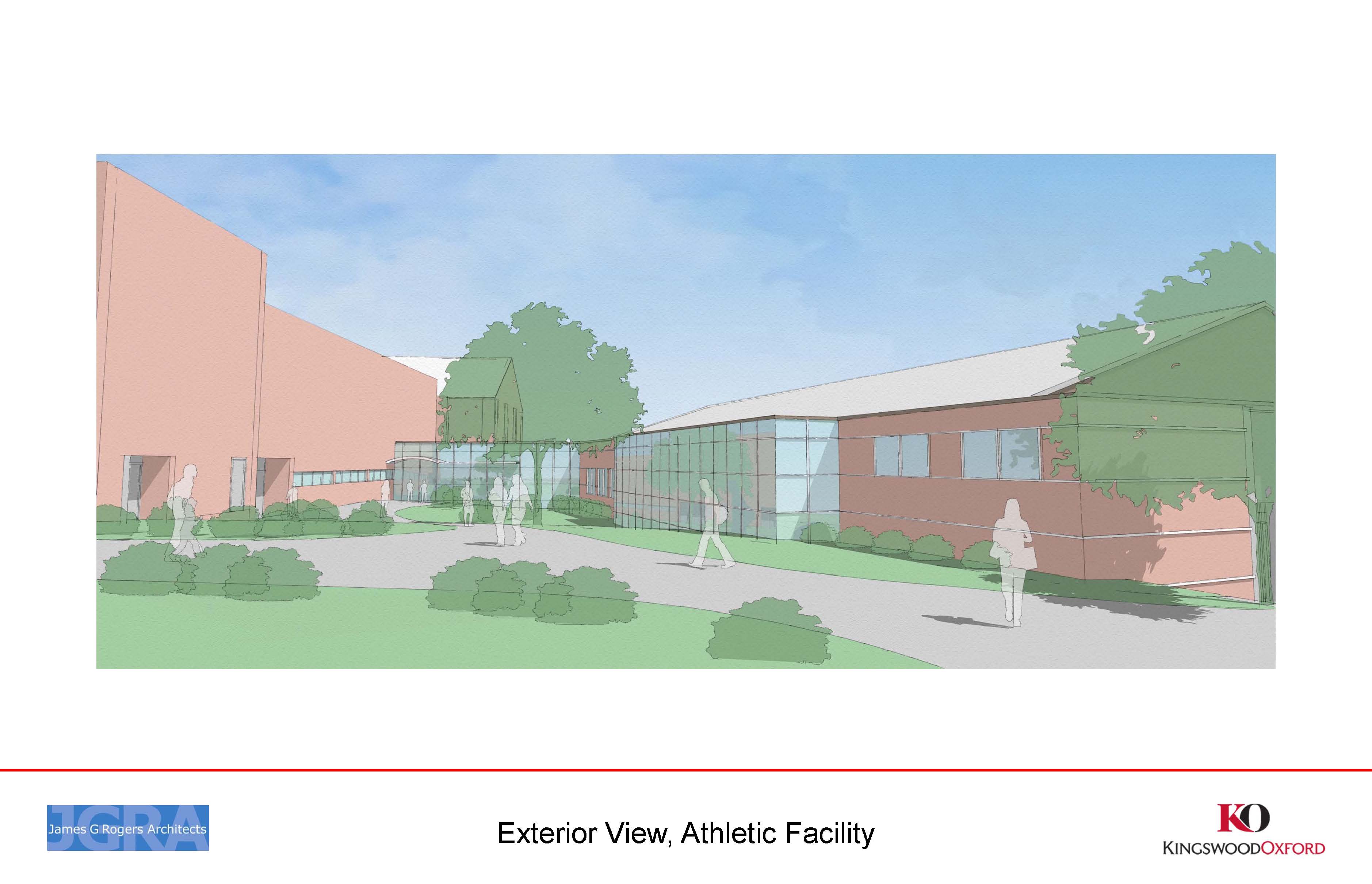 Rendering of the new athletic center at KO. Image courtesy of Kingswood Oxford
