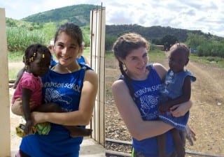 Watkinson students Rachel Katz (left) and Marissa Fierston (right) both of West Hartford were part of a recent service trip to the Dominican Republic. Submitted photo