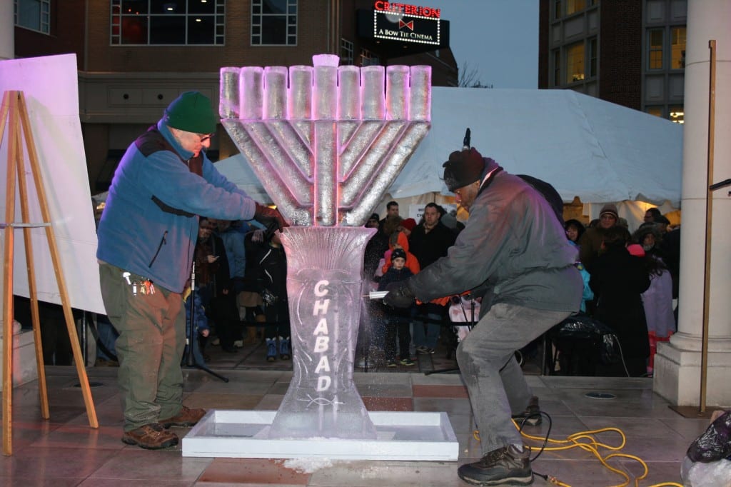 “Fire on Ice” Chanukah celebration in Blue Back Square on December 21, 2014. Photo by Joy Taylor