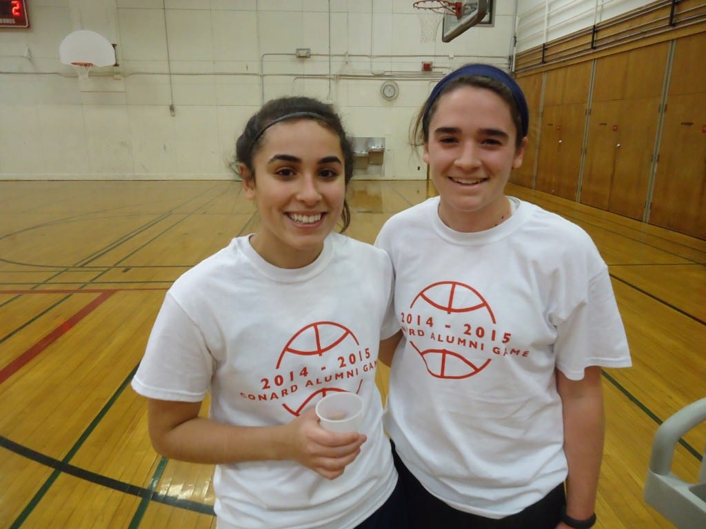 L-R: Stephanie Morales (Class of '12) with former captain Becky Hoisl (Class of '13). Submitted photo