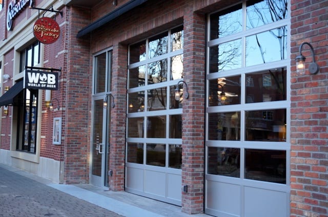 These large 'garage' doors will be open to the sidewalk in the warmer weather. World of Beer, West Hartford, CT. Photo credit: Ronni Newton