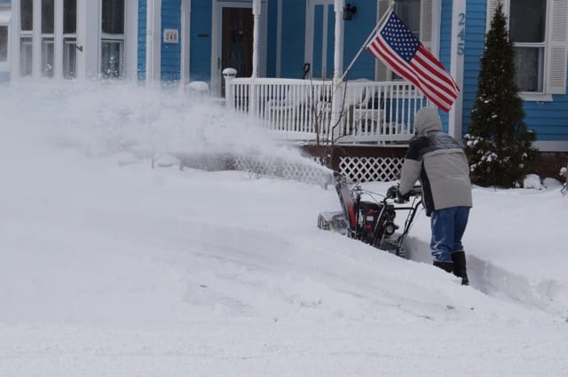 Plowing out on South Main Street. West Hartford, Blizzard of 2015. Photo credit: Ronni Newton