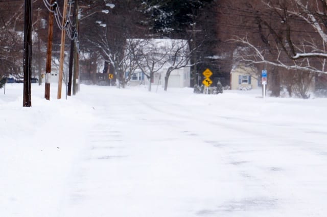 Webster Hill Boulevard heading north. West Hartford, Blizzard of 2015. Photo credit: Ronni Newton