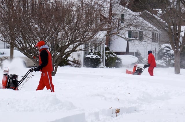 Dueling snow blowers on Rumford Street as people dig out. West Hartford, Blizzard of 2015. Photo credit: Ronni Newton