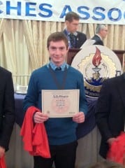 Dan Melody ’15 of West Hartford was named All State in soccer and also received a prestigious scholar-athlete award at the CT Soccer Coaches Association banquet on Jan. 25. Photo credit: Eileen Melody. 
