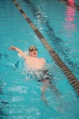 West Hartford’s Charlie Krajc, 11, won both his events Sunday against the Wethersfield Barracudas. Submitted photo
