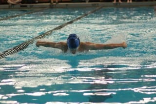 Waves swimmer Julian Flores, 13, dropped nearly six seconds in his 200 individual medley on Sunday against Wethersfield. Submitted photo