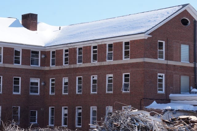 Portions of Gallaudet Hall have already been demolished.  Photo credit: Ronni Newton