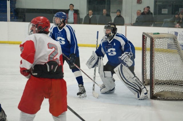 Conard vs. Hall/Southington hockey, Feb. 23, 2015. Photo credit: Ronni Newton