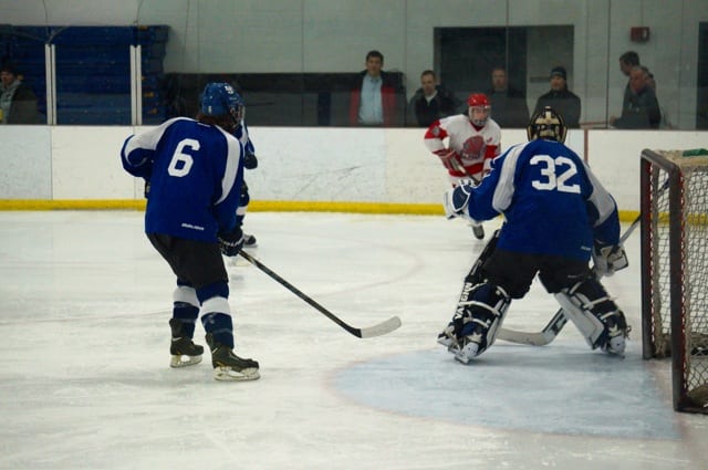 Conard vs. Hall/Southington hockey, Feb. 23, 2015. Photo credit: Ronni Newton