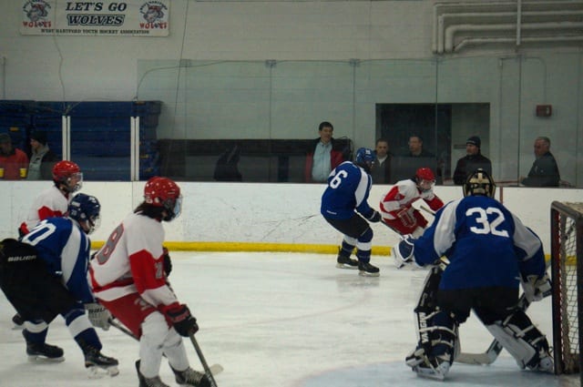 Conard vs. Hall/Southington hockey, Feb. 23, 2015. Photo credit: Ronni Newton