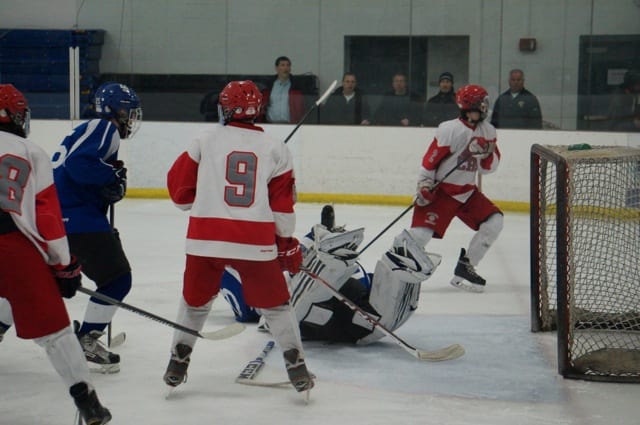 Conard vs. Hall/Southington hockey, Feb. 23, 2015. Photo credit: Ronni Newton