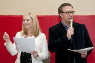 Vines of March Honorary Co-Chairs Kara Sundlun and Dennis House serve as Auctioneers-in-Chief at the annual event. Submitted photo