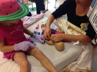 Princess Kiley's favorite American Girl doll, Kelly, gets treatment, too. Photo courtesy of Emily Sullivan