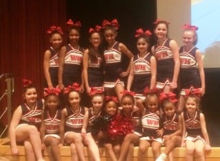 The WHYFL cheerleading squad took first place at the Warrior Cheerleading Competition. Submitted photo