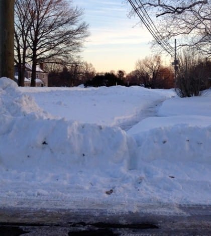 snowy sidewalk