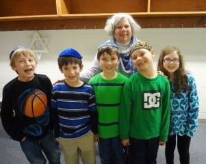 Judith Fox with religious school children. Submitted photo