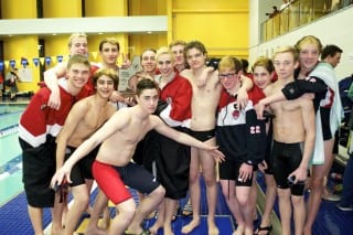 For the second year in a row, Kingswood Oxford’s Boys’ Swimming & Diving team placed second in the New England Prep School Swimming and Diving Championship (Div. 2), held on March 7. Photo credit: Clay Miles