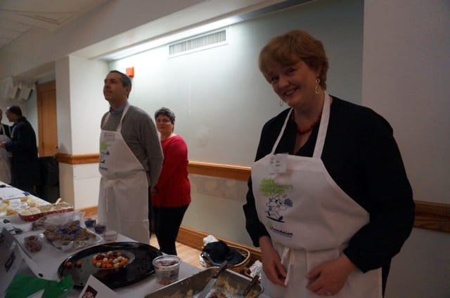 Town council and former Board of Education member Clare Kindall (right) has been cooking for 9 years. West Hartford's Cookin'. Photo credit: Ronni Newton