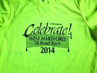 A contest is being held for a new design for the 2015 Celebrate West Hartford 5K race t-shirt. Photo credit: Ronni Newton