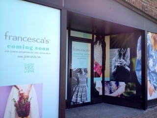 Francesca's will open soon at 985 Farmington Ave. in West Hartford Center. Photo credit: Ronni Newton