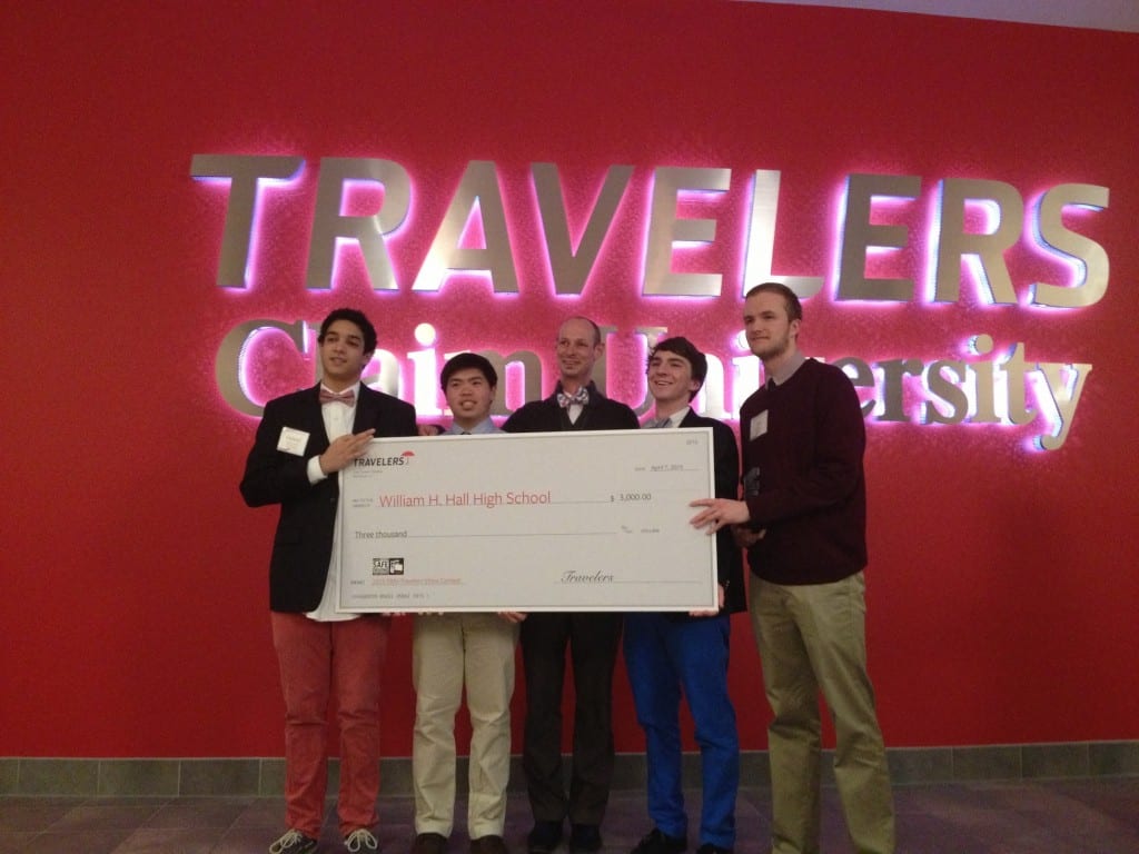 Hall High School won third prize in the DMV-Travelers Teen Safe Driving Video Contest. Photo courtesy of Liz Blakelock