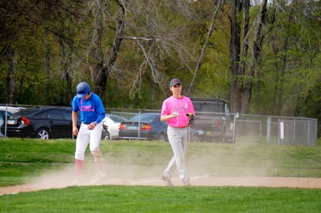Conard's Lucas Busch at 3rd base. Conard vs. Hall baseball. May 6, 2015. Photo credit: Ronni Newton