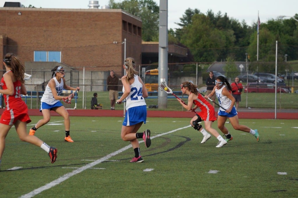 Hall vs. Conard Girls Lacrosse, May 21, 2015. Photo credit: Ronni Newton