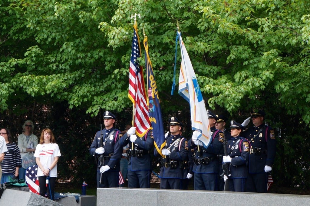West Hartford Police Department Honor Guard. West Hartford Memorial Day ceremony. May 25, 2015. Photo credit: Ronni Newton