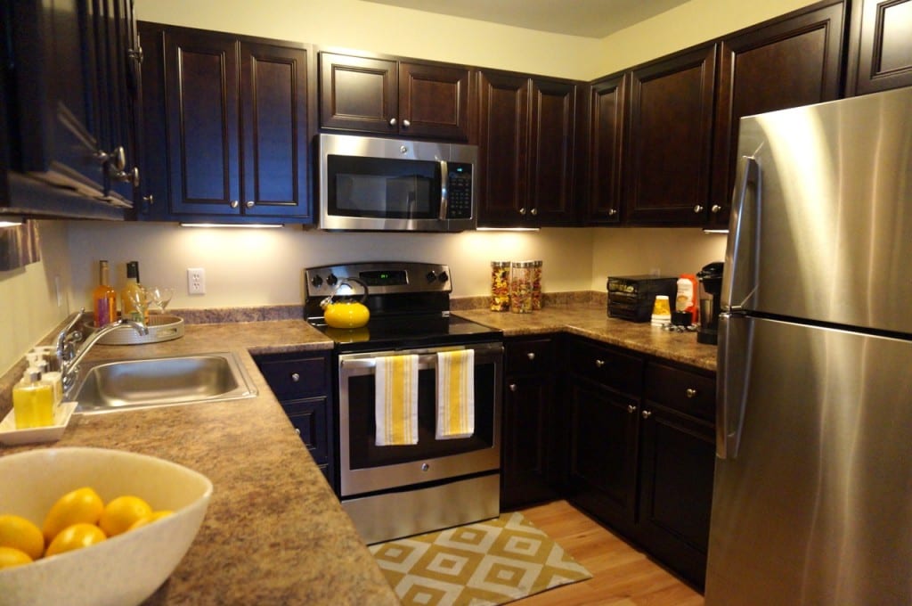 The Goodwin's kitchens are equipped with stainless steel appliances. Photo credit: Ronni Newton