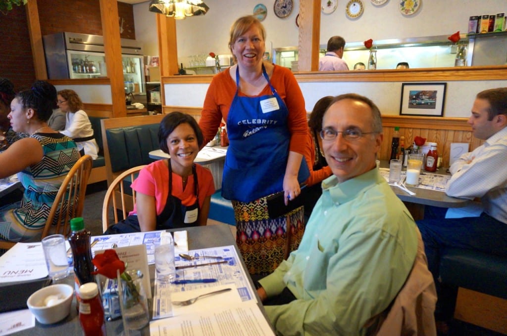 From left: Board of Education member Tammy Exum, WHC-TV Executive Director Jen Evans, and Board of Education member Bruce Putterman. Celebrity Breakfast. June 9, 2015. Photo credit: Ronni Newton