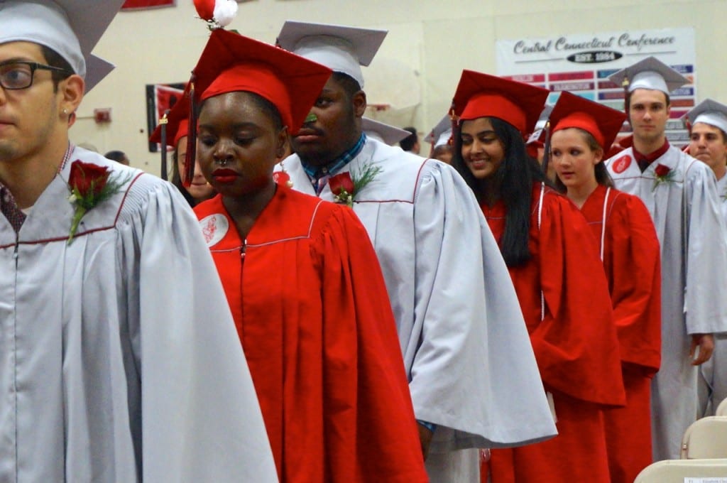 Conard students file into the gym. Conard High School graduation. June 15, 2015. Photo credit: Ronni Newton