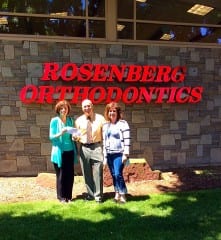 Rosenberg Orthodontics presents a check for $2,000 to Food Pantry Coordinator Suzanne Oslander (at left). Submitted photo