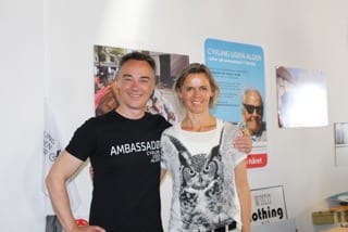 Lene Bruun (right) with Cycling Without Age founder Ole Kassow. Courtesy photo