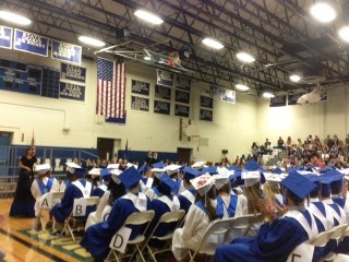 Hall High School Class of 2015 waits to receive their diplomas. Photo by Katie Cavanaugh.