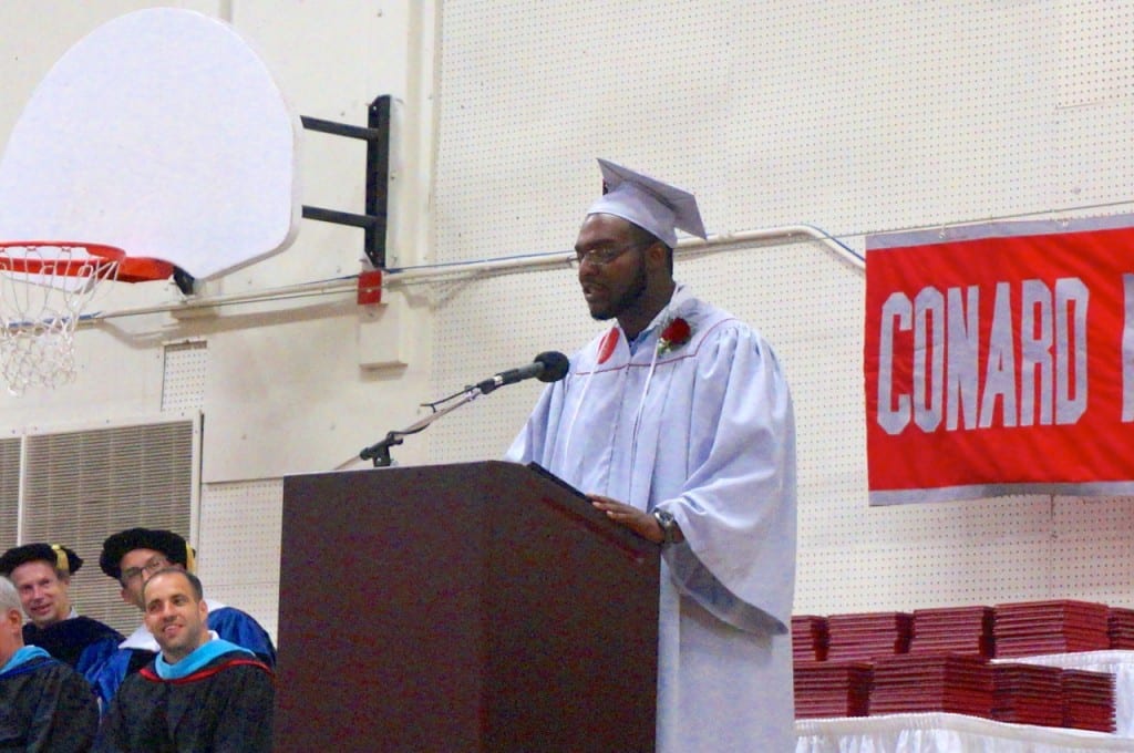 Student speaker Henley Solomon. Conard High School graduation. June 15, 2015. Photo credit: Ronni Newton