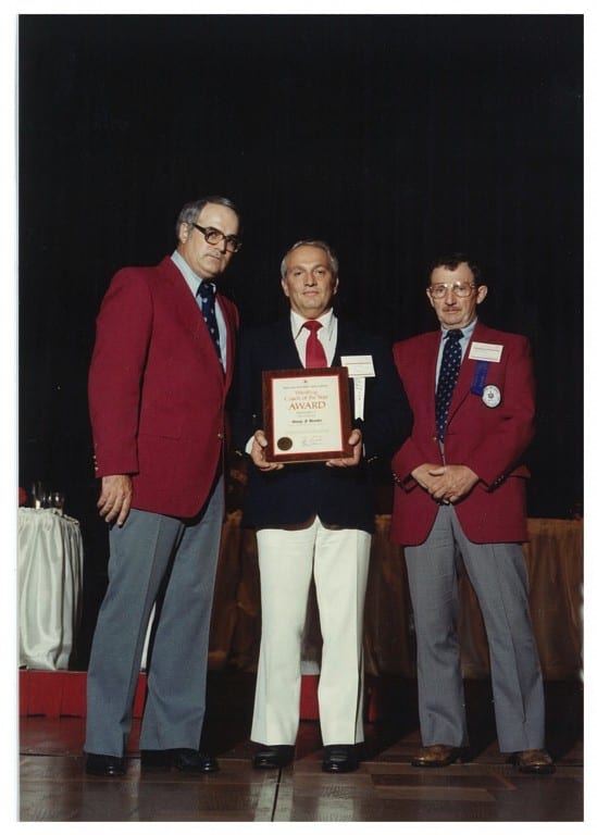 George Beaudry receiving his 1982 National Coach of the Year award. Courtesy photo