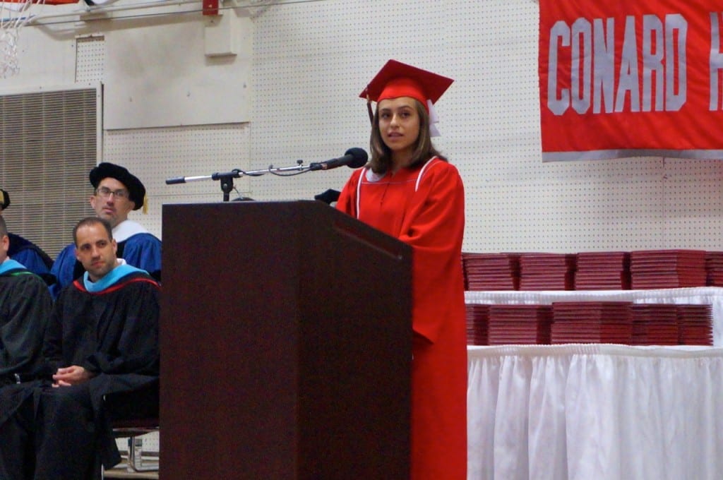 Student speaker Lia Negron. Conard High School graduation. June 15, 2015. Photo credit: Ronni Newton
