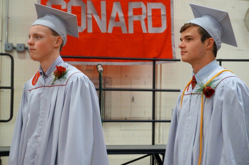 Mark Guzick and Ben Hadra. Conard High School graduation. June 15, 2015. Photo credit: Ronni Newton