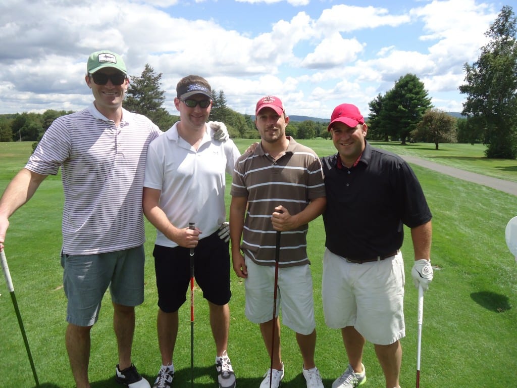 From left: Sean Collins (Class of '98), John O'Brien (Class of '98), James MacGilpin (Class of '98), and Chris Tornaquindici (Class of '99) at first annual Bob McKee Classic. Submitted photo