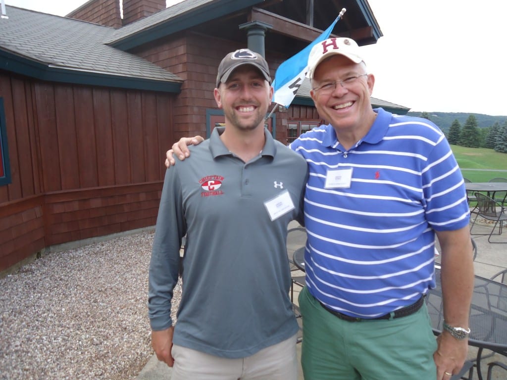 From left: Steve Brouse (assistant coach) with Bob Farbotko (Class of '74) at first annual Bob McKee Classic. Submitted photo